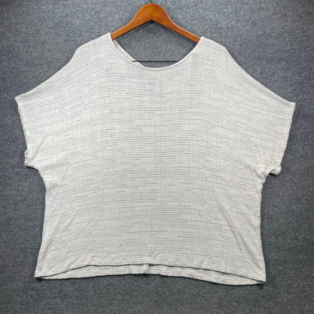 Gilli Knit Top Women's 3X Gray Short Sleeve Casual